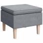 Preview: Schaukelsessel mit Hocker Hellgrau Stoff
