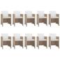 Preview: 11-tlg. Garten-Essgruppe mit Auflagen Poly Rattan Beige