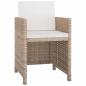 Preview: 11-tlg. Garten-Essgruppe mit Auflagen Poly Rattan Beige