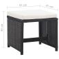 Preview: Gartenhocker 2 Stk. mit Sitzkissen Poly Rattan Schwarz