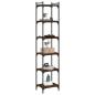 Preview: Bücherregal 6 Böden Braun Eiche-Optik 40x30x188cm Holzwerkstoff