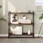 Preview: ARDEBO.de - Bücherregal 3 Böden Braun Eichen-Optik 80x30x86cm Holzwerkstoff