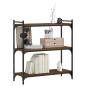 Preview: Bücherregal 3 Böden Braun Eichen-Optik 80x30x86cm Holzwerkstoff