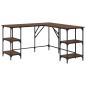 Preview: Schreibtisch Braun Eichen-Optik 139x139x75 cm Holzwerkstoff