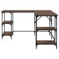 Preview: Schreibtisch Braun Eichen-Optik 139x139x75 cm Holzwerkstoff