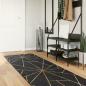 Preview: ARDEBO.de - Teppich Waschbar Schwarz und Golden 80x300 cm