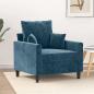 Preview: ARDEBO.de - Sessel Blau 60 cm Samt