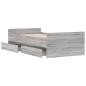 Preview: Bettgestell mit Schubladen Grau Sonoma 90x190 cm