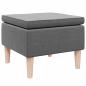 Preview: Hocker mit Holzbeinen Dunkelgrau Stoff