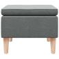 Preview: Hocker mit Holzbeinen Dunkelgrau Stoff