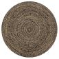 Preview: ARDEBO.de - Teppich Handgefertigt Jute Schwarz und Natur 90 cm