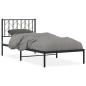 Preview: Bettgestell mit Kopfteil Metall Schwarz 90x190 cm