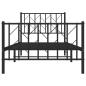 Preview: Bettgestell mit Kopf- und Fußteil Metall Schwarz 90x200 cm