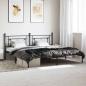 Preview: ARDEBO.de - Bettgestell mit Kopfteil Metall Schwarz 193x203 cm
