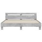 Preview: Bettgestell mit Kopfteil Betongrau 200x200 cm Holzwerkstoff
