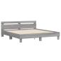 Preview: Bettgestell mit Kopfteil Grau Sonoma 160x200 cm Holzwerkstoff
