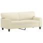 Preview: 2-Sitzer-Sofa Creme 140 cm Kunstleder