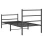 Preview: Bettgestell mit Kopf- und Fußteil Metall Schwarz 90x200 cm