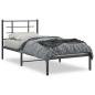 Preview: Bettgestell mit Kopfteil Metall Schwarz 90x200 cm