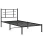 Preview: Bettgestell mit Kopfteil Metall Schwarz 90x200 cm