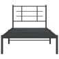 Preview: Bettgestell mit Kopfteil Metall Schwarz 90x200 cm