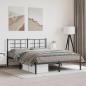 Preview: ARDEBO.de - Bettgestell mit Kopfteil Metall Schwarz 150x200 cm