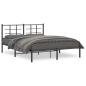 Preview: Bettgestell mit Kopfteil Metall Schwarz 150x200 cm