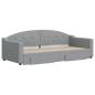 Preview: Tagesbett Ausziehbar mit Schubladen Hellgrau 90x200 cm Stoff