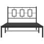 Preview: Bettgestell mit Kopfteil Metall Schwarz 107x203 cm