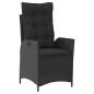 Preview: 7-tlg. Garten-Essgruppe mit Kissen Schwarz Poly Rattan