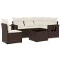 Preview: 6-tlg. Garten-Sofagarnitur mit Kissen Braun Poly Rattan