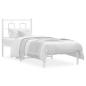 Preview: Metallbett ohne Matratze mit Kopfteil Weiß 75x190 cm