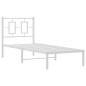 Preview: Metallbett ohne Matratze mit Kopfteil Weiß 75x190 cm