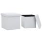 Preview: ARDEBO.de - Hocker mit Stauraum 2 Stk. Wei? Kunstleder