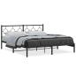 Preview: Bettgestell mit Kopfteil Metall Schwarz 180x200 cm