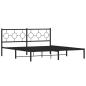 Preview: Bettgestell mit Kopfteil Metall Schwarz 180x200 cm