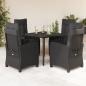 Preview: ARDEBO.de - 5-tlg. Garten-Essgruppe mit Kissen Schwarz Poly Rattan