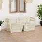 Preview: ARDEBO.de - Garten-Palettensofa 2-Sitzer Impregniertes Fichtenholz