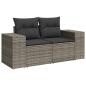 Preview: 4-tlg. Garten-Sofagarnitur mit Kissen Grau Poly Rattan