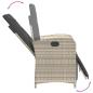 Preview: 5-tlg. Garten-Essgruppe mit Kissen Hellgrau Poly Rattan