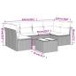 Preview: 7-tlg. Garten-Sofagarnitur mit Kissen Schwarz Poly Rattan