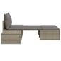 Preview: Doppel-Sonnenliege mit Kissen Grau Poly Rattan