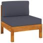 Preview: 4-Sitzer-Gartensofa mit Dunkelgrauen Auflagen Massivholz Akazie