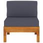 Preview: 4-Sitzer-Gartensofa mit Dunkelgrauen Auflagen Massivholz Akazie