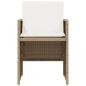 Preview: 3-tlg. Bistro-Set mit Kissen Beige Poly Rattan