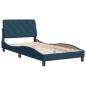 Preview: Bettgestell ohne Matratze Blau 100x200 cm Samt