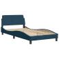 Preview: Bettgestell ohne Matratze Blau 100x200 cm Samt