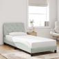 Preview: ARDEBO.de - Bettgestell ohne Matratze Hellgrau 90x190 cm Samt