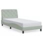 Preview: Bettgestell ohne Matratze Hellgrau 90x190 cm Samt