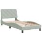 Preview: Bettgestell ohne Matratze Hellgrau 90x190 cm Samt